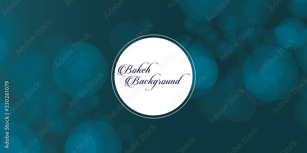 Poster abstract bokeh background with blue color