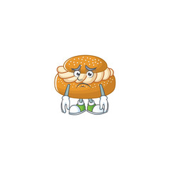 Semla mascot design style with worried face