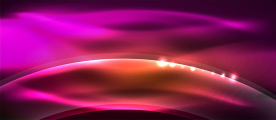 Abstract background. Shiny design neon waves with light effects, techno trendy design. Vector Illustration For Wallpaper, Banner, Background, Card, Book Illustration, landing page