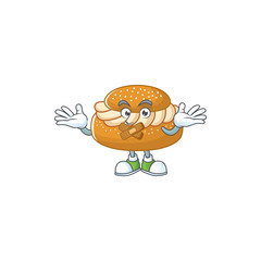 Semla cartoon character design concept showing silent gesture