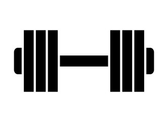 Heavy dumbbell or dumbells weight training equipment flat vector icon for exercise apps and websites