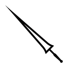 Lance weapon for Calvary soldiers line art vector icon for games and websites