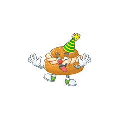 Cute and Funny Clown semla presented in cartoon character design concept