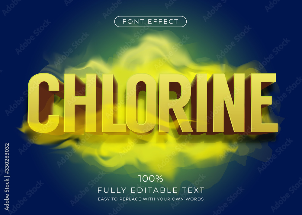 Poster 3d text effect with smoke element. editable font style