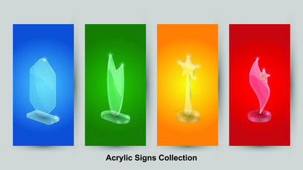 Acrylic Signs Collectionas Abstract vector background
