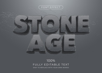 Stone text effect, editable style font with rock texture