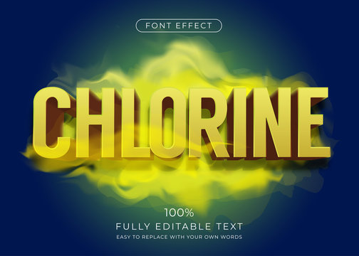 3d Text Effect With Smoke Element. Editable Font Style