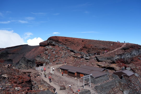 Fuji mountain trail from the entrance of Gotemba, Japan (Top of the mountain) (富士山頂)