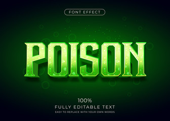 Poison text effect with vibrant color. Editable font style