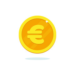 Euro coin icon. Vector money illustration.