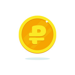 Rouble coin icon. Vector money illustration.