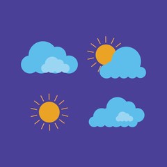 Blue Clouds and Suns Sets