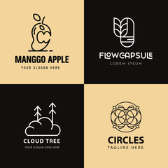 Minimalist Monoline Logo Template Elegant Design For Brand and Company