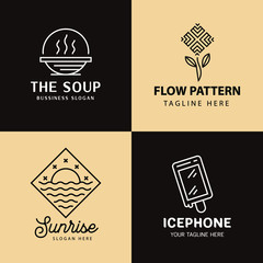 Minimalist Monoline Logo Template Elegant Design For Brand and Company