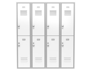 Metal lockers. Two level compartment