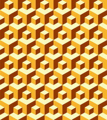 Gold pattern cube background