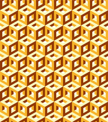 Gold pattern cube background
