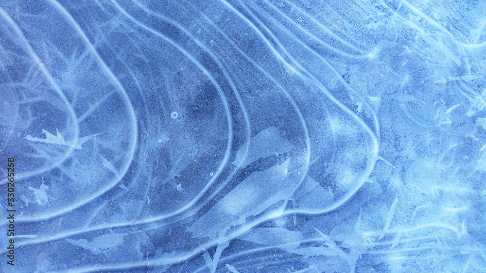 Poster beautiful ice with patterns