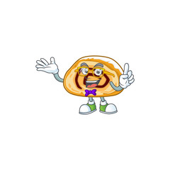 Super Funny swiss roll in nerd mascot design style