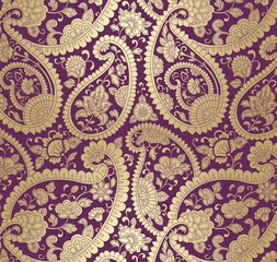 traditional paisley floral pattern , textile , Rajasthan, India	