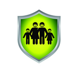 shield with family icon inside 