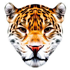 Tiger head with creative abstract element on  background