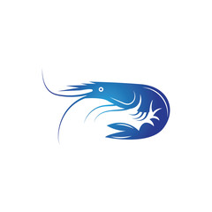 Shrimp vector icon illustration design template