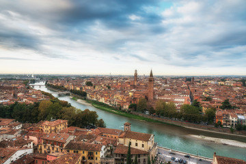 Fototapeta na wymiar Aerial view of Verona, Veneto region, Italy.