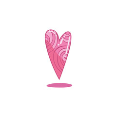 Pink heart. Isolated vector object on white background.