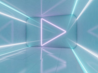 Abstract modern architecture background, empty open space interior. 3D