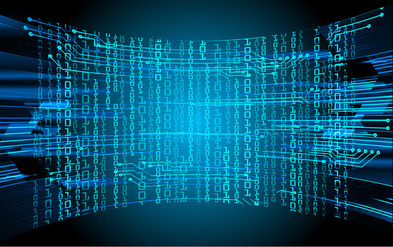 Blue cyber circuit future technology concept background