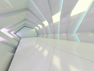 Obraz premium Abstract modern architecture background, empty open space interior. 3D