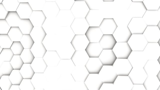 abstract hexagon geometric surface light bright clean minimal hexagonal grid pattern random waving motion background canvas in pure wall architectural white