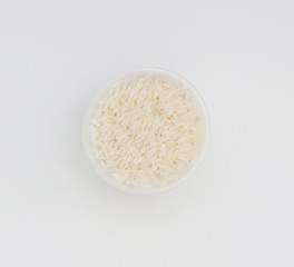 Fototapeta na wymiar jasmine rice in the plastic cup