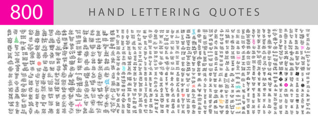 Mega-Set von 800 Handbeschriftungstexten, positives Zitat für Overlay-Fotografie