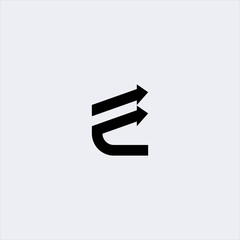 vector letter e arrow direct logo design template