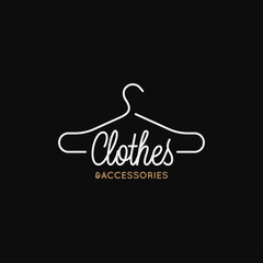 Clothes and accessories logo. Linear of clothes - 330270446
