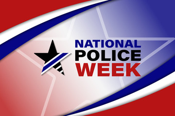 National Police Week. Celebrated in the United States in May. Police Officers Honor and Memorial Day. Poster, card, banner, background design. 