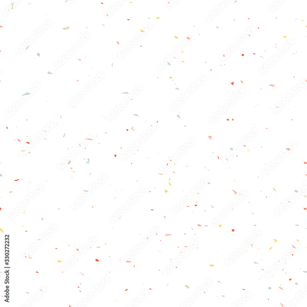 Poster Terrazzo flooring textured surface modern abstract pattern. Vector seamless abstract repeat with chips of marble or granite in soft pastel  colors.
