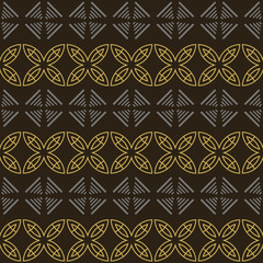 Modern Geometric Pattern | Decorative Background Vector | Colors: Gold, Black, Gray | Seamless Wallpaper For Interior Design