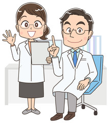 看護師 白衣 女 イラスト ナース マンガ 医療 かわいい Wall Mural よぴんこ Yopinco