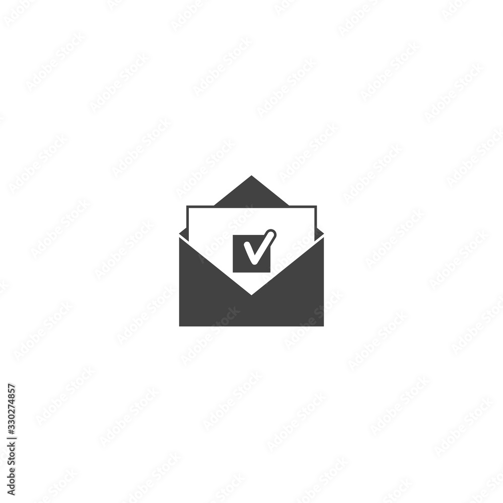 Poster mail vector icon on flat design. e-mail vector on white isolated background. layers grouped for easy