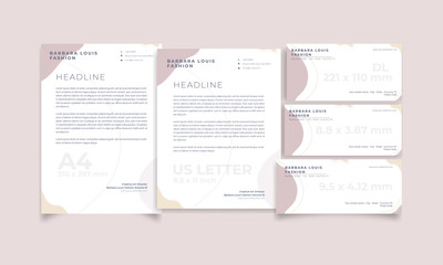 Minimalist business letterhead,Envelope size DL, A4 and US Letter design