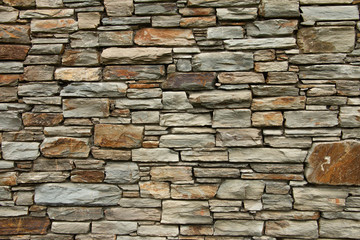 Otago schist stone wall texture. Background pattern.