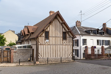 Honfleur, France. Half-timbered house on Puits street