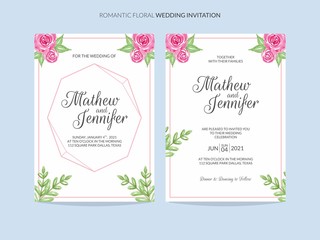 Obraz na płótnie Canvas Romantic Floral Wedding Invitation