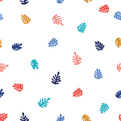Modern seamless summer pattern with decorative tropical leaves. Background for textile, fabric manufacturing, wallpaper, covers, surface, print, gift wrap, scrapbooking.