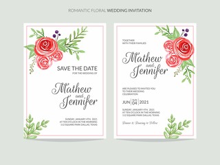 Romantic Simple Flower Wedding Invitation