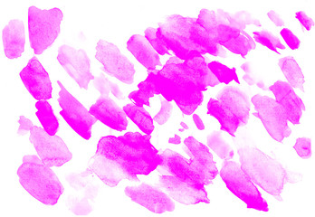 Pink pattern watercolor blots on white background
