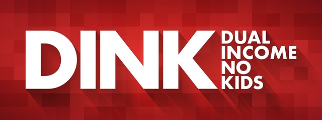 DINK - Dual Income No Kids acronym, concept background